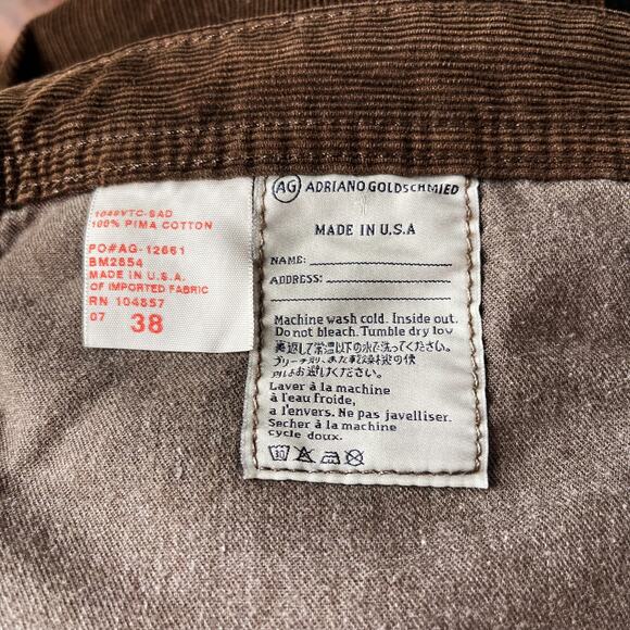 AG Adriano Goldschmied Mens 38 x 34 Brown Protege Straight Leg Corduroy Pants - Picture 8 of 9